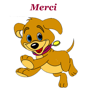 Gif animé merci chien